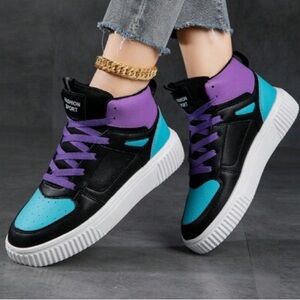 BLACK PURPLE & BLUE SNEAKERS